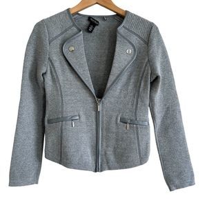 White House Black Market Cropped Half Zip Blazer Jacket XS